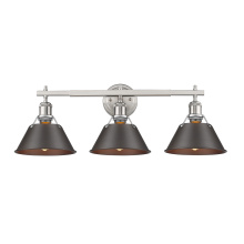 Golden Canada 3306-BA3 PW-RBZ - Yep by Golden Lighting Orwell 3-light Vanity in Pewter and Rubbed Bronze shade